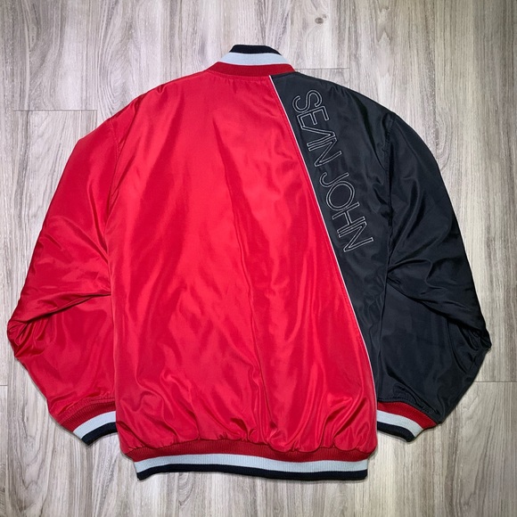Sean John Jacket Red Black Y2K 49ers - Picture 5 of 7